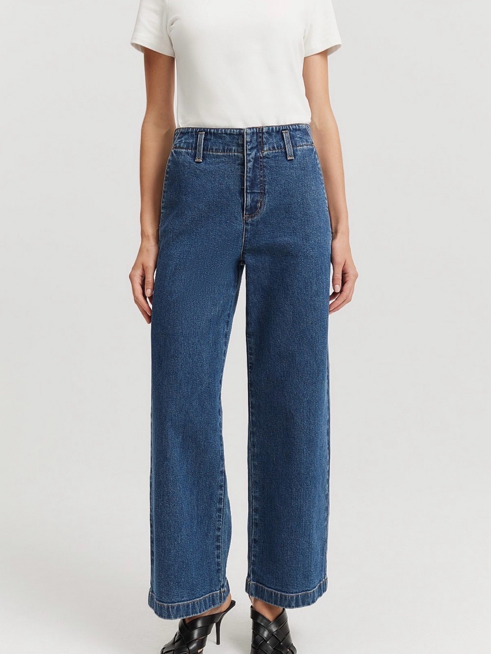 Country Road Australia High-Rise Wide Leg Jeans in Deep Blue